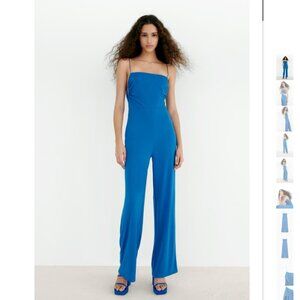 NWT ZARA LONG SLIT JUMPSUIT Blue